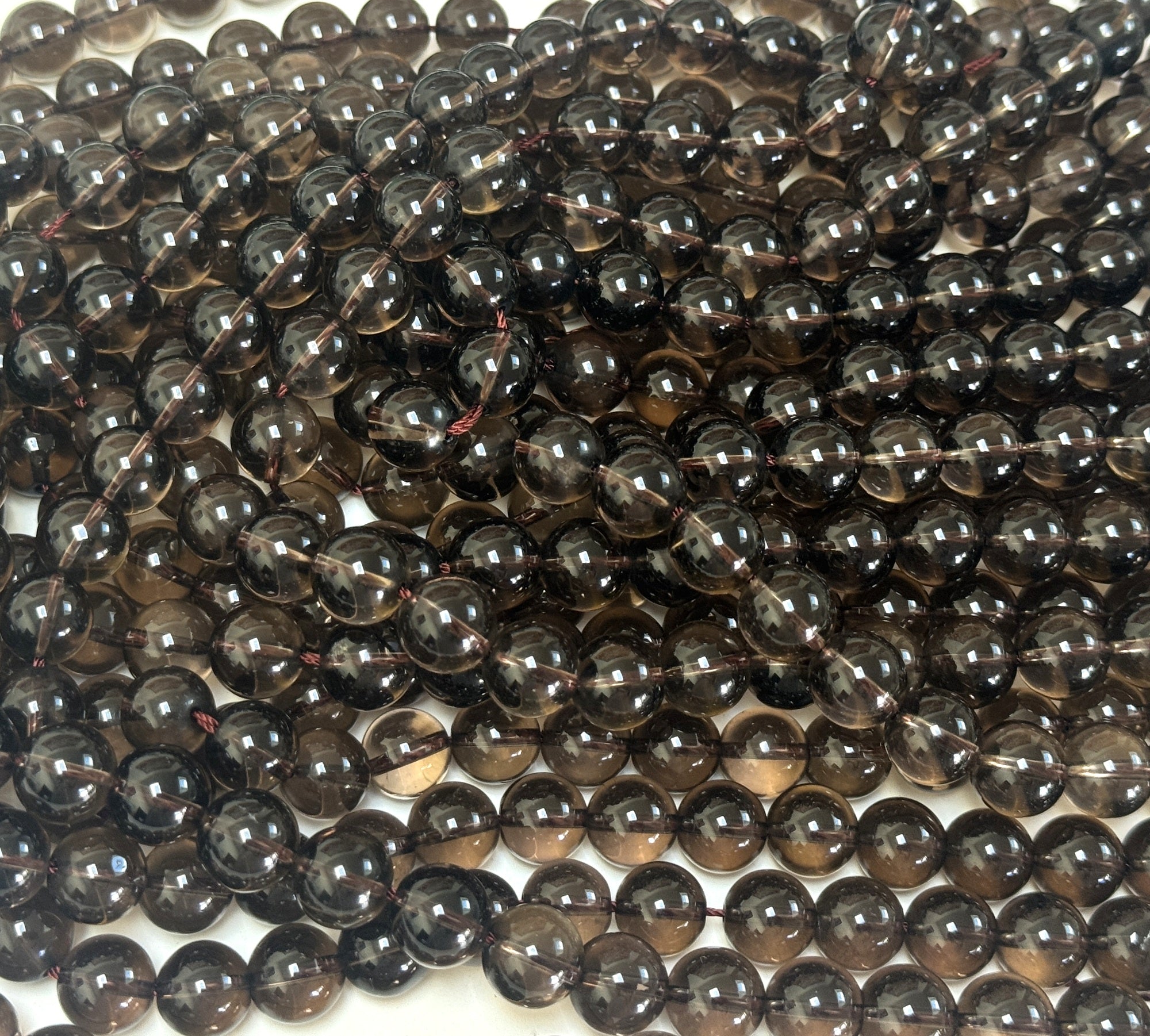 Smoky Quartz 10mm round natural gemstone beads 15.5" strand