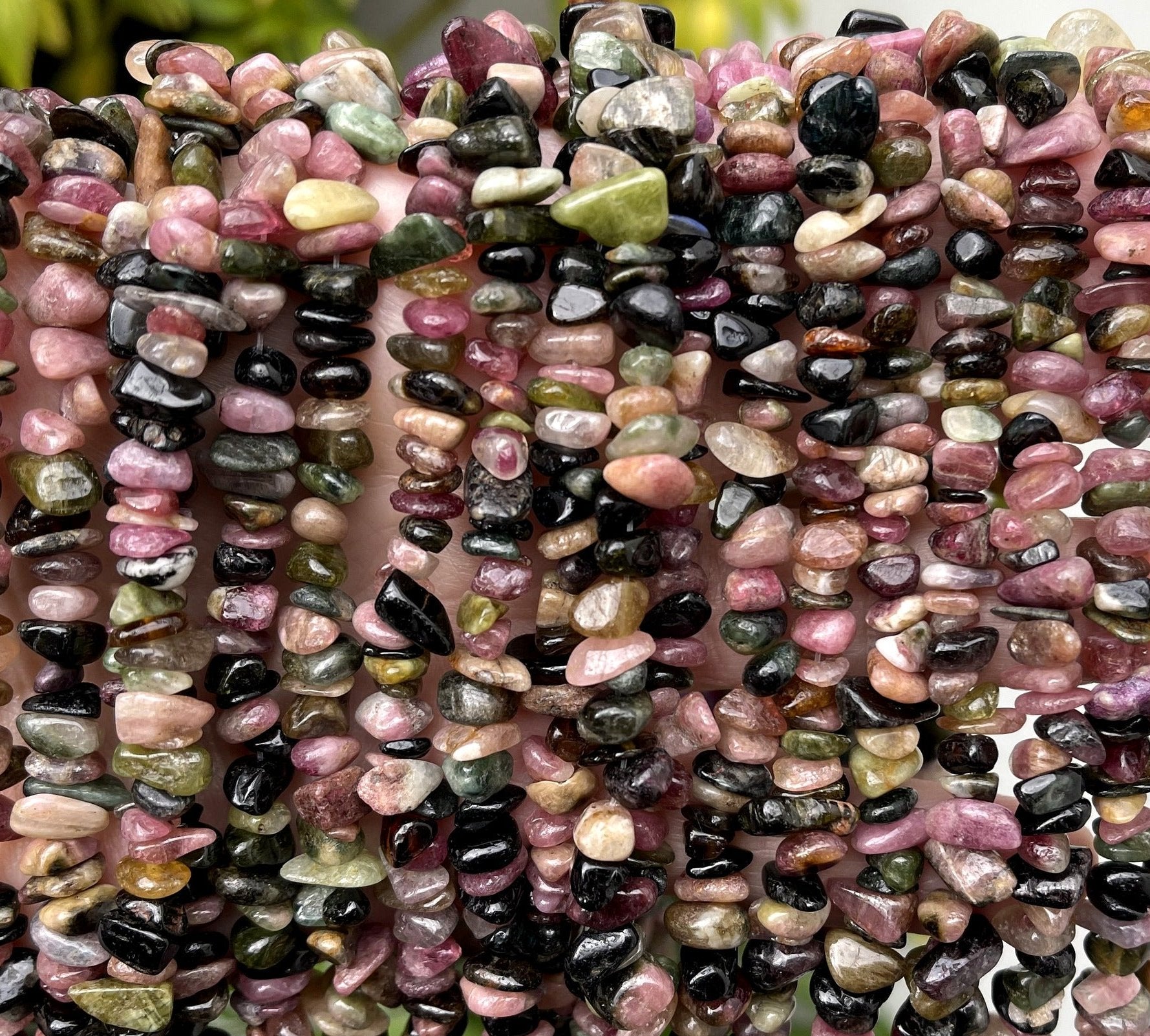 Multi Colour Tourmaline 6-10mm chip beads natural gemstone chips 34" strand