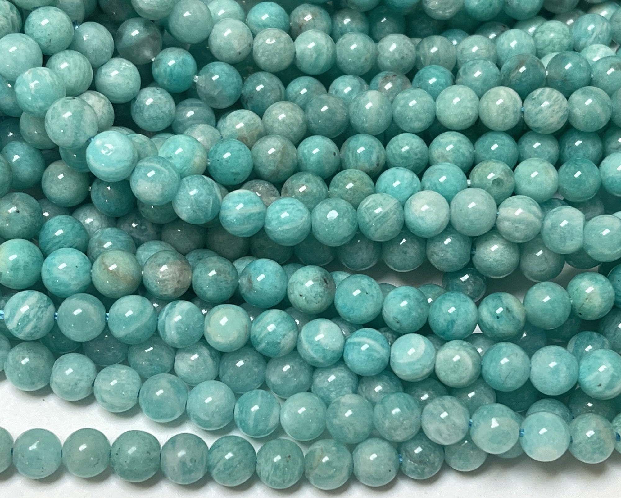 Russian Amazonite 6mm round natural gemstone beads 15.5" strand