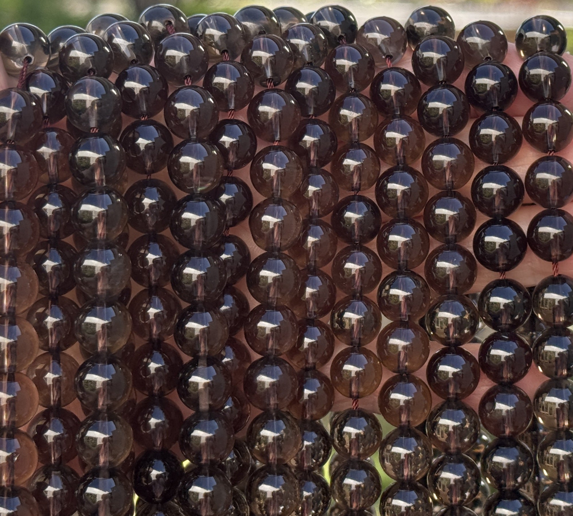 Smoky Quartz 10mm round natural gemstone beads 15.5" strand