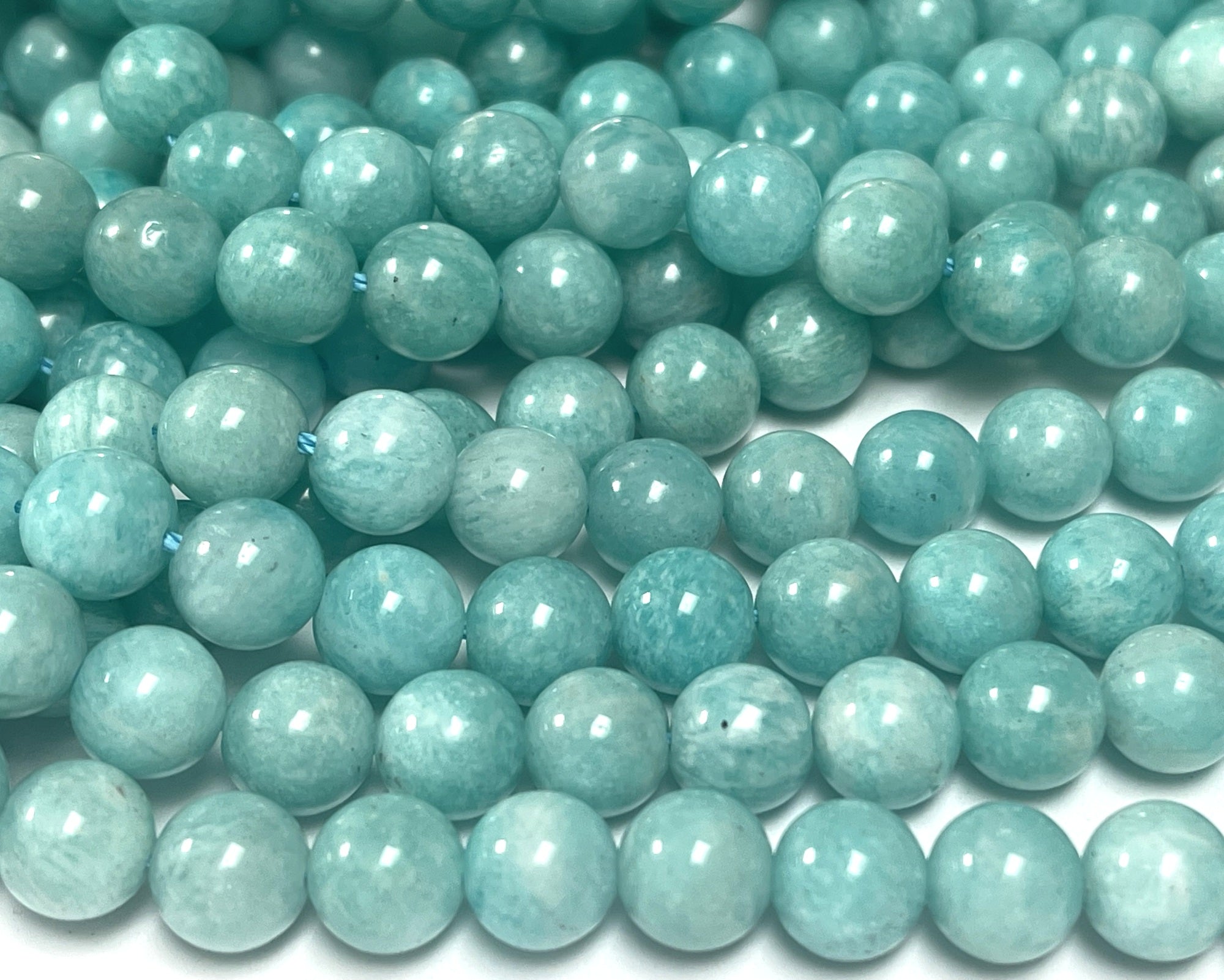 Russian Amazonite 8mm round natural gemstone beads 15.5" strand