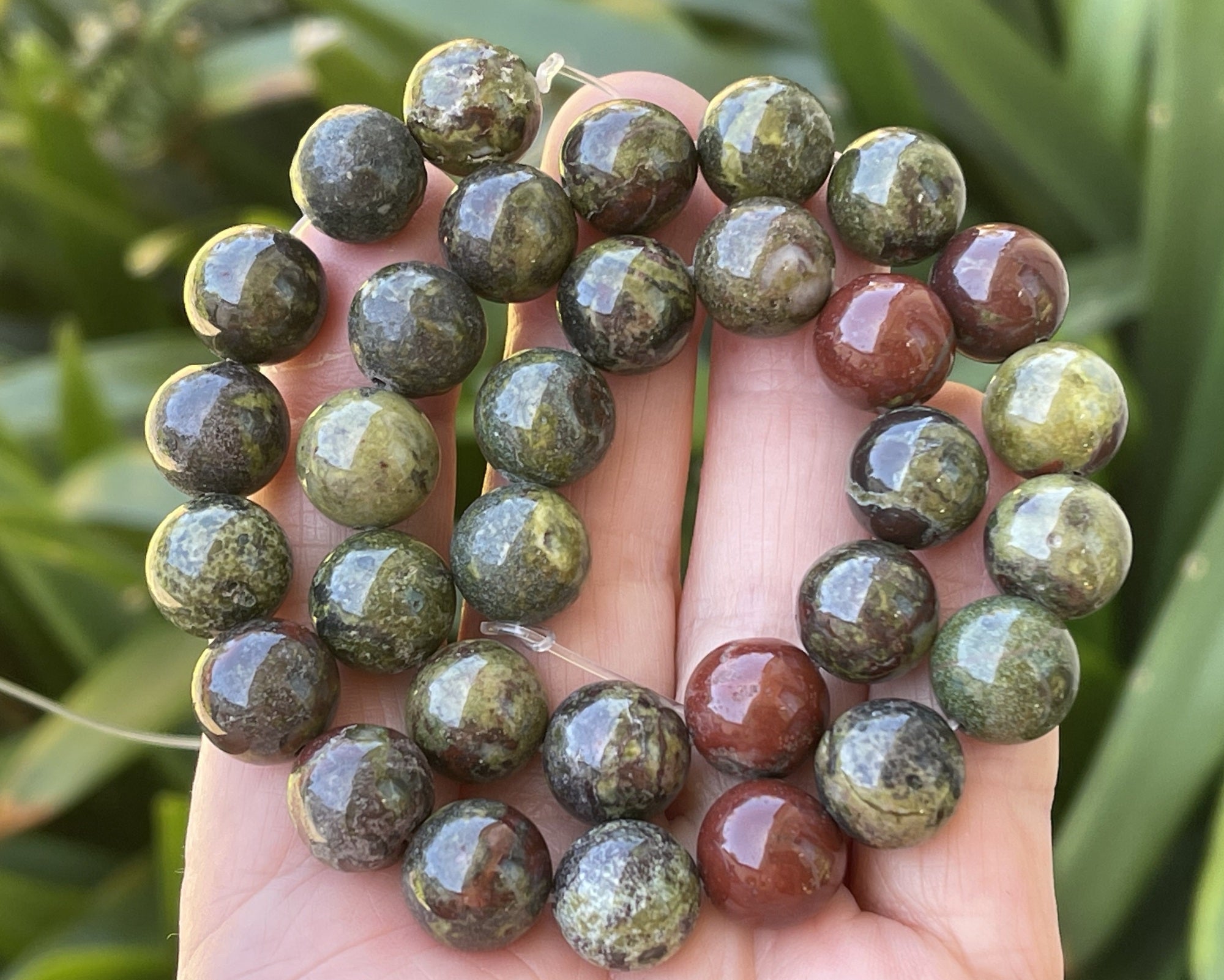 Dragon Blood Jasper 12mm round natural gemstones beads 15" strand