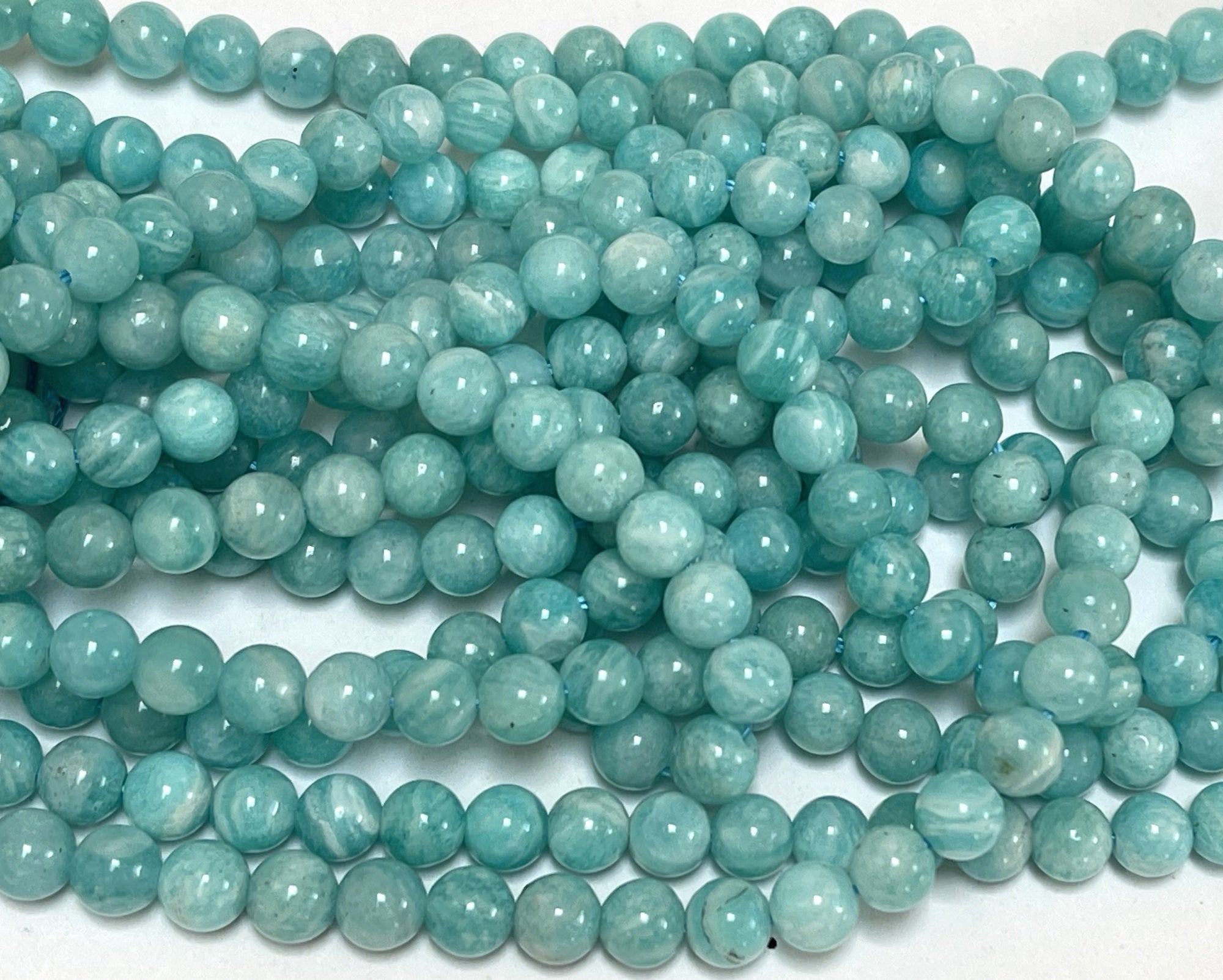 Russian Amazonite 6mm round natural gemstone beads 15.5" strand