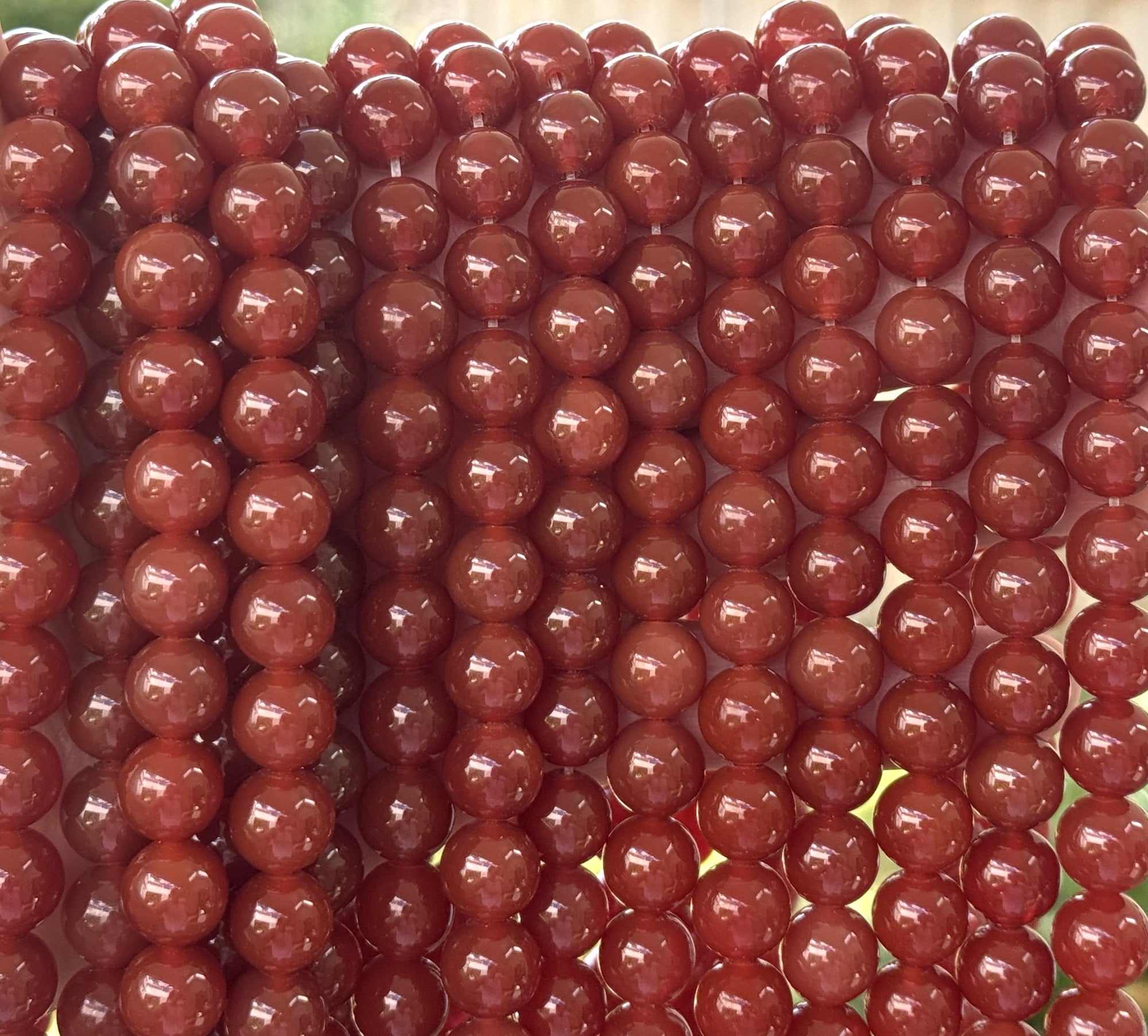 Red Carnelian Agate 10mm round gemstone beads 15" strand