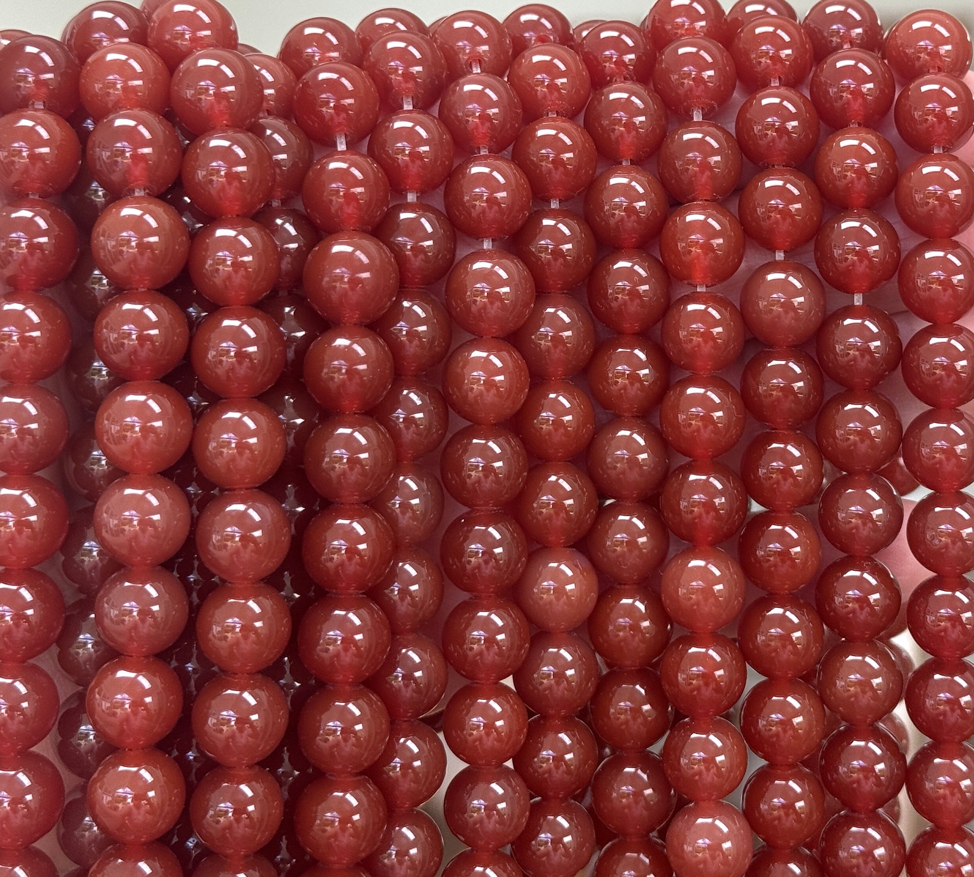 Red Carnelian Agate 10mm round gemstone beads 15" strand