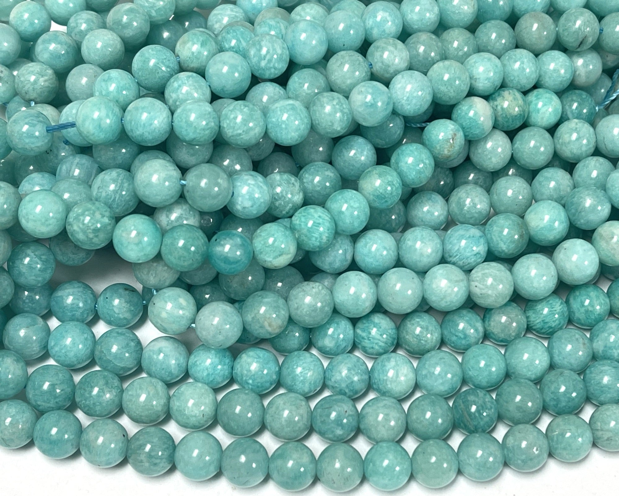 Russian Amazonite 8mm round natural gemstone beads 15.5" strand