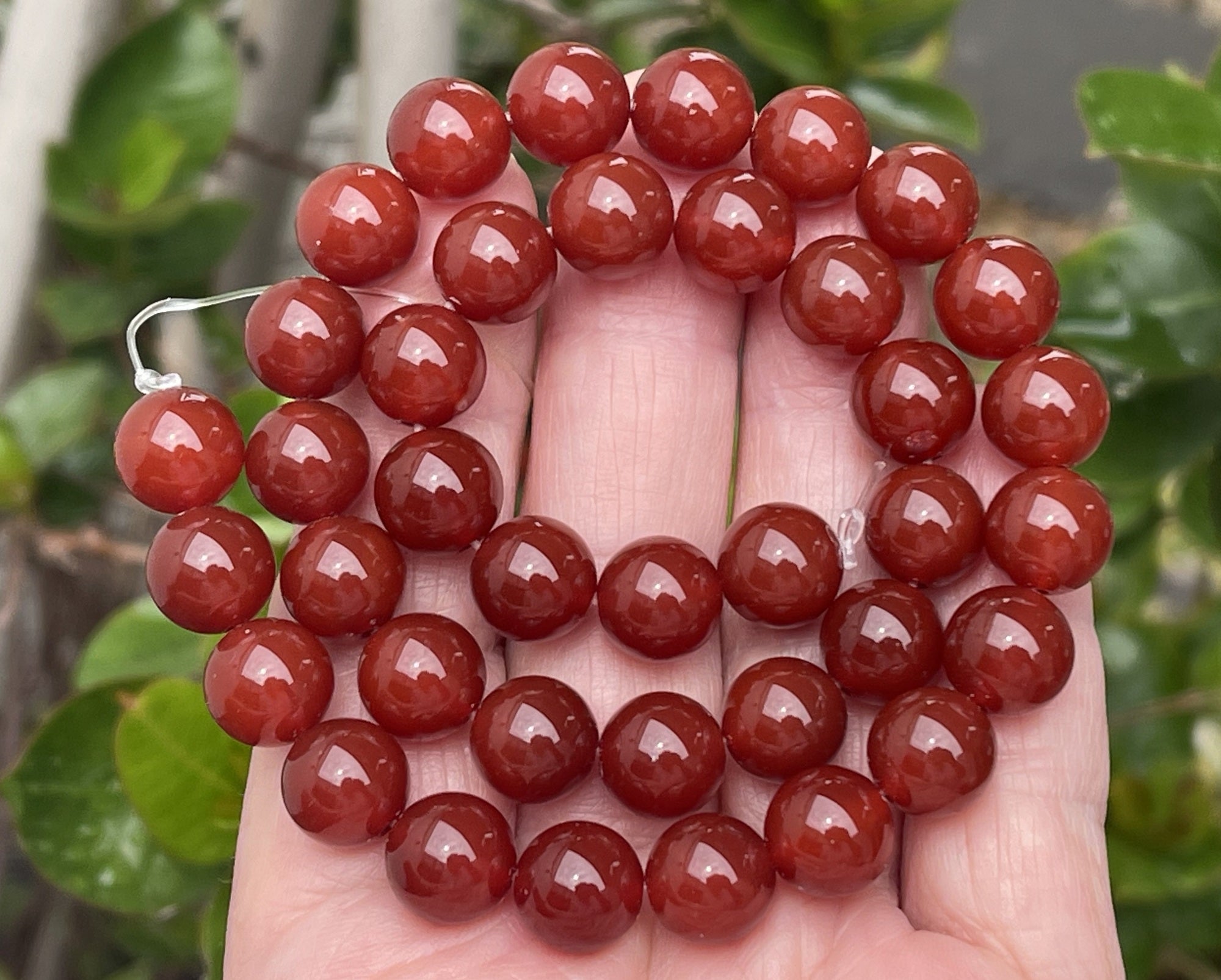 Red Carnelian Agate 10mm round gemstone beads 15" strand