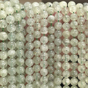 Prehnite 8mm round beads natural gemstones 15.5" strand - Oz Beads 