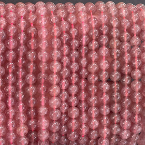 Strawberry Quartz 6mm round natural gemstone beads 15" strand - Oz Beads 
