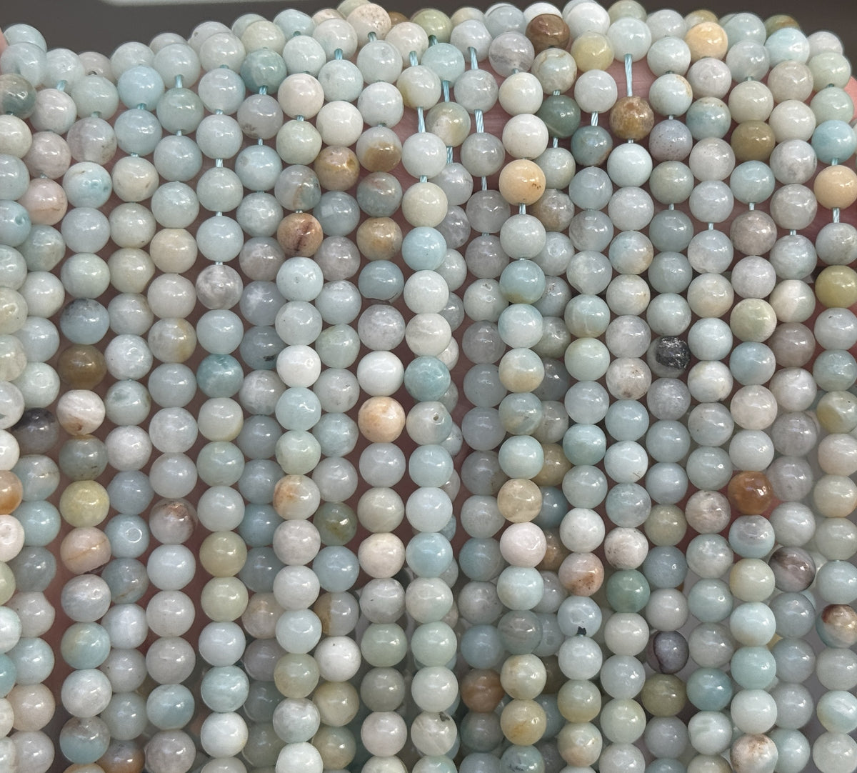 Amazonite 6mm round polished gemstone beads 16" strand - Oz Beads 