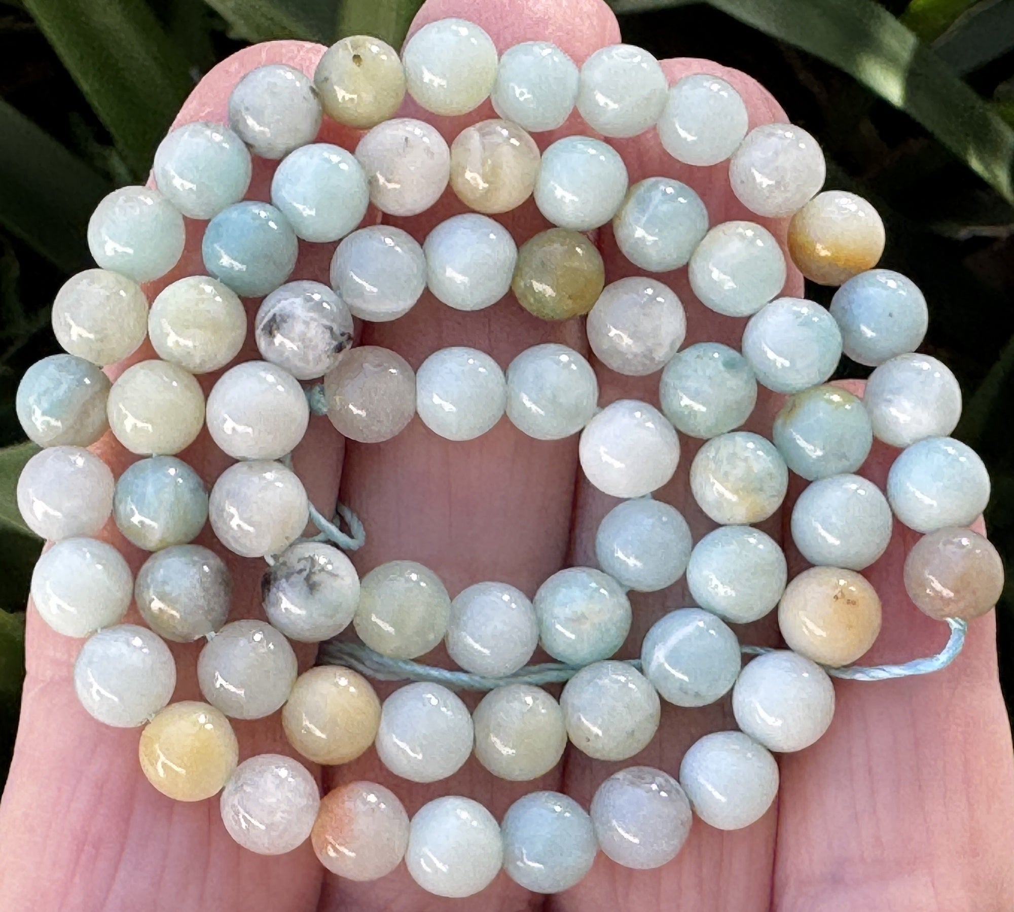 Amazonite 6mm round polished gemstone beads 16" strand - Oz Beads 