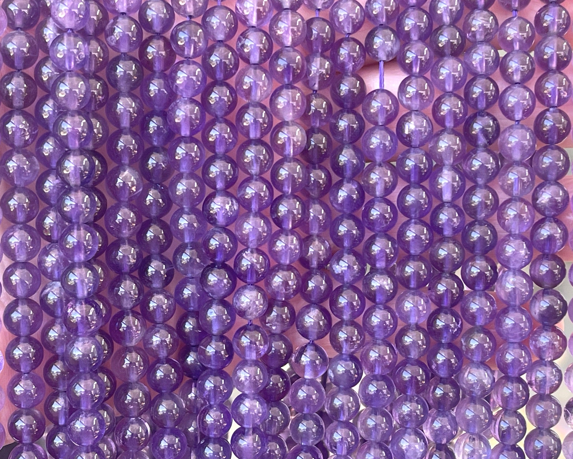 Amethyst 6mm round natural gemstone beads 15" strand