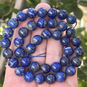 Lapis Lazuli 10mm round natural gemstone beads 15.5" strand - Oz Beads 