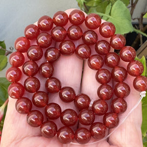 Red Carnelian Agate 8mm round gemstone beads 15" strand - Oz Beads 