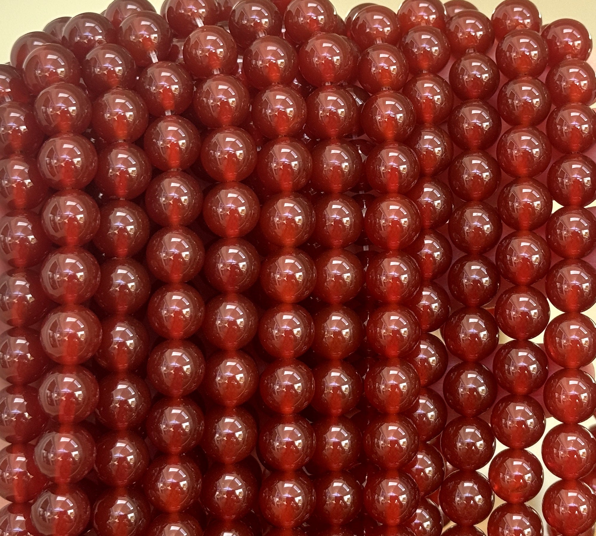 Red Carnelian Agate 10mm round gemstone beads 15" strand - Oz Beads 