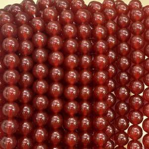 Red Carnelian Agate 10mm round gemstone beads 15" strand - Oz Beads 