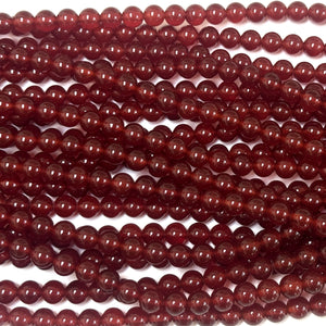 Red Carnelian Agate 6mm round gemstone beads 15" strand - Oz Beads 