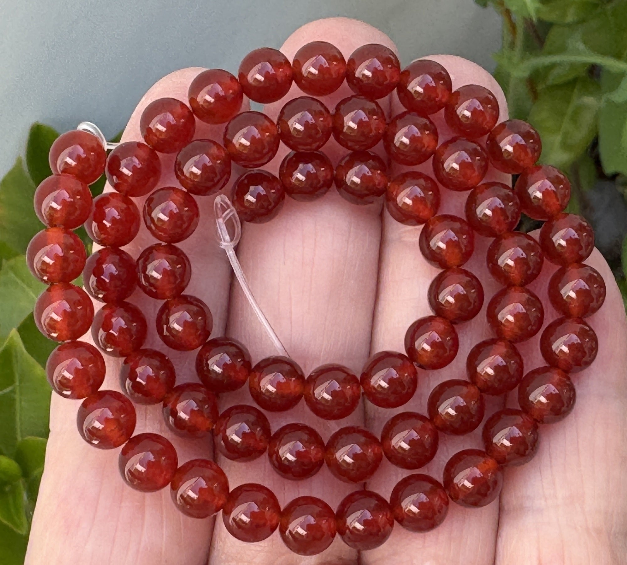 Red Carnelian Agate 6mm round gemstone beads 15" strand - Oz Beads 