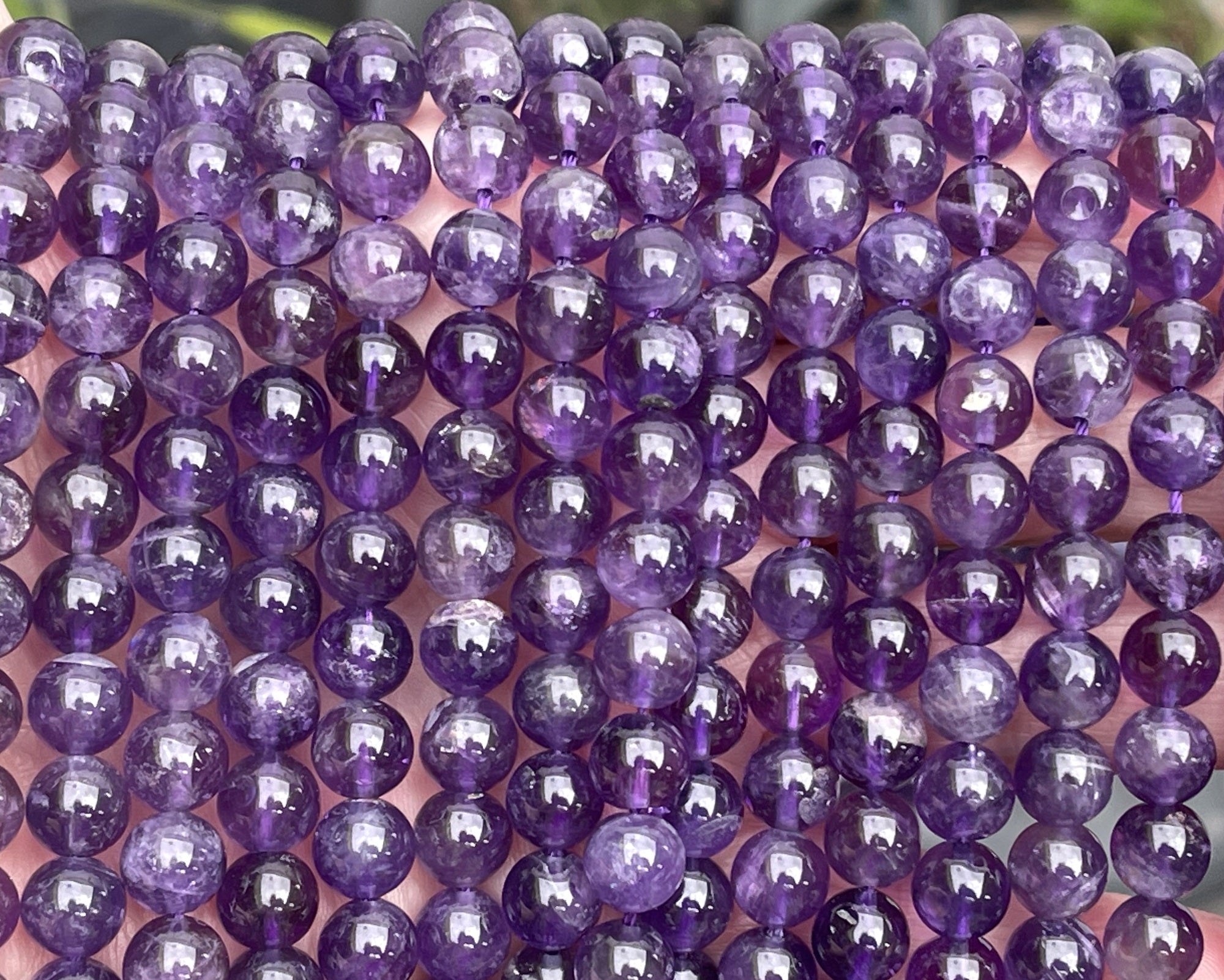 Amethyst 8mm round natural gemstone beads 15.5" strand