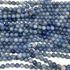 Blue Aventurine 8mm round natural gemstone beads 15" strand - Oz Beads 