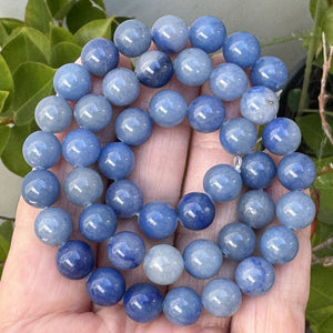 Blue Aventurine 8mm round natural gemstone beads 15" strand - Oz Beads 