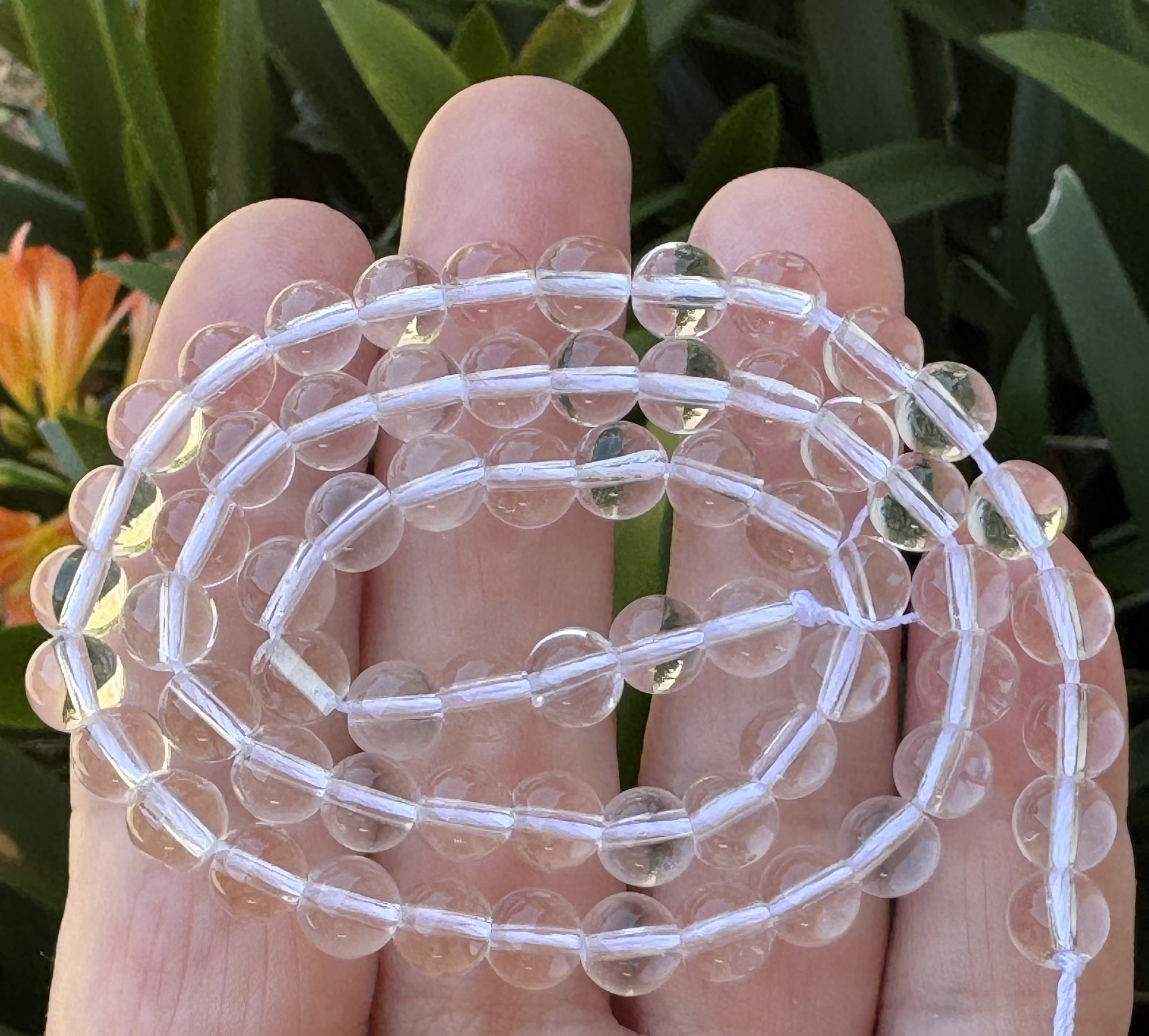 Clear Quartz 6mm round natural rock crystal beads 15.5" strand - Oz Beads 