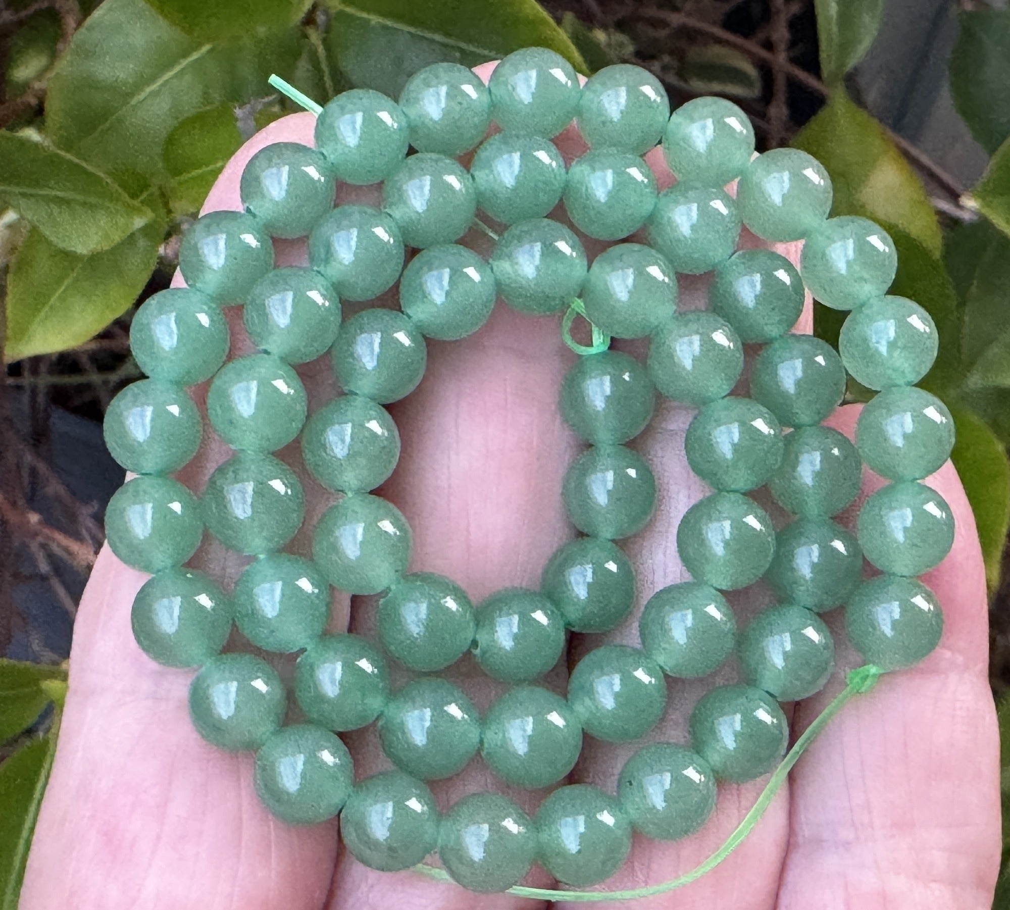 Green Aventurine 6mm round natural gemstone beads 15" strand - Oz Beads 
