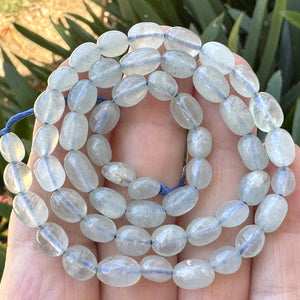 Aquamarine 6-9mm nuggets natural gemstone pebble beads 39cm strand - Oz Beads 