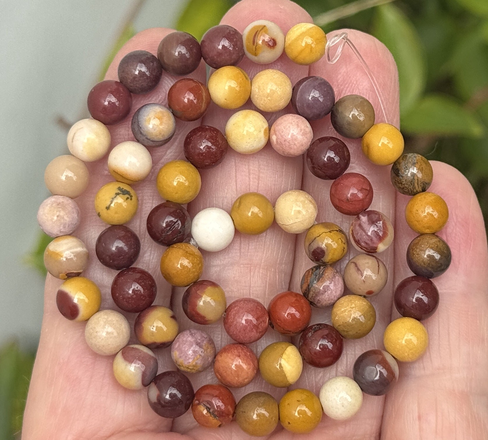 Mookaite Jasper 6mm round polished gemstone beads 15