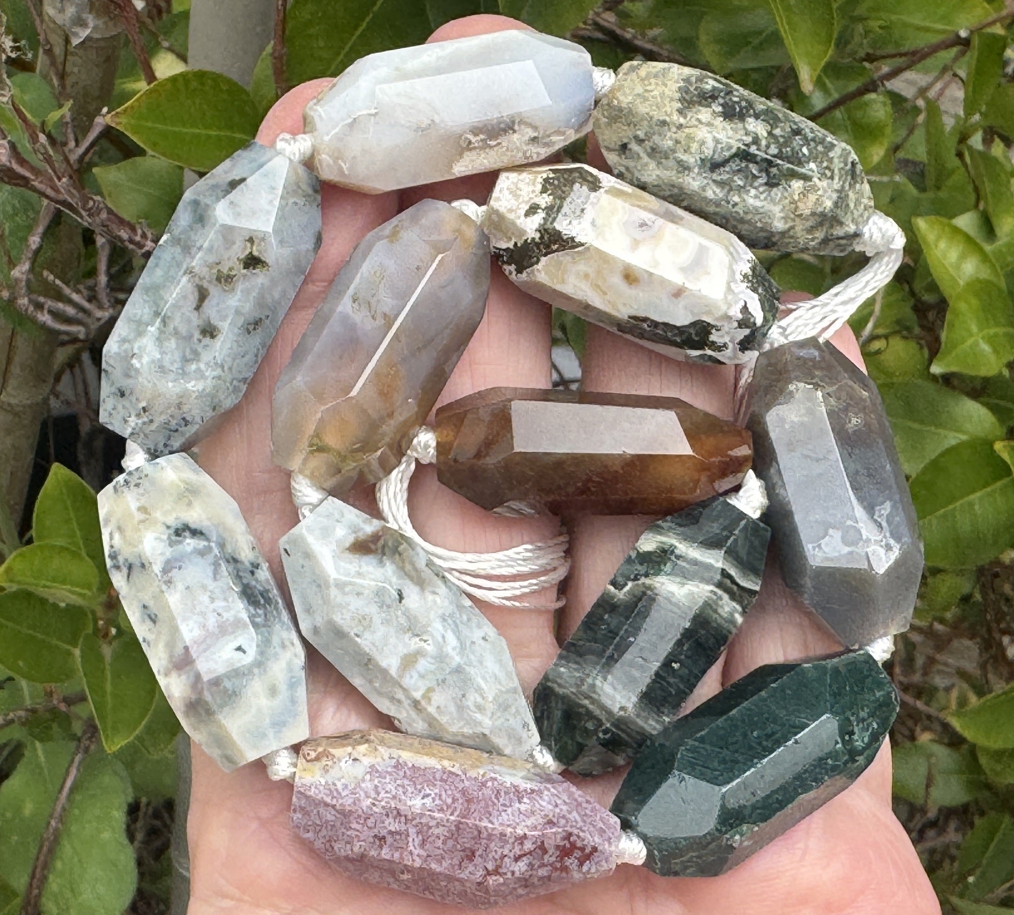 Madagascar Ocean Jasper 30mmx14mm faceted barrel gemstone beads 40cm strand - Oz Beads 