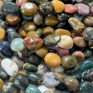 Ocean Jasper 6x8mm nuggets natural gemstone beads 40cm strand - Oz Beads 