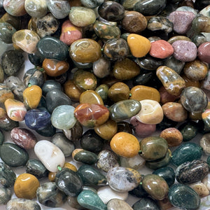 Ocean Jasper 6x8mm nuggets natural gemstone beads 40cm strand - Oz Beads 