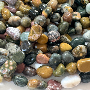 Ocean Jasper 6x8mm nuggets natural gemstone beads 40cm strand - Oz Beads 