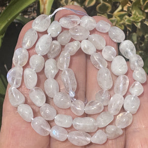 Blue Moonstone 6-9mm nuggets natural gemstone pebble beads 40 strand - Oz Beads 