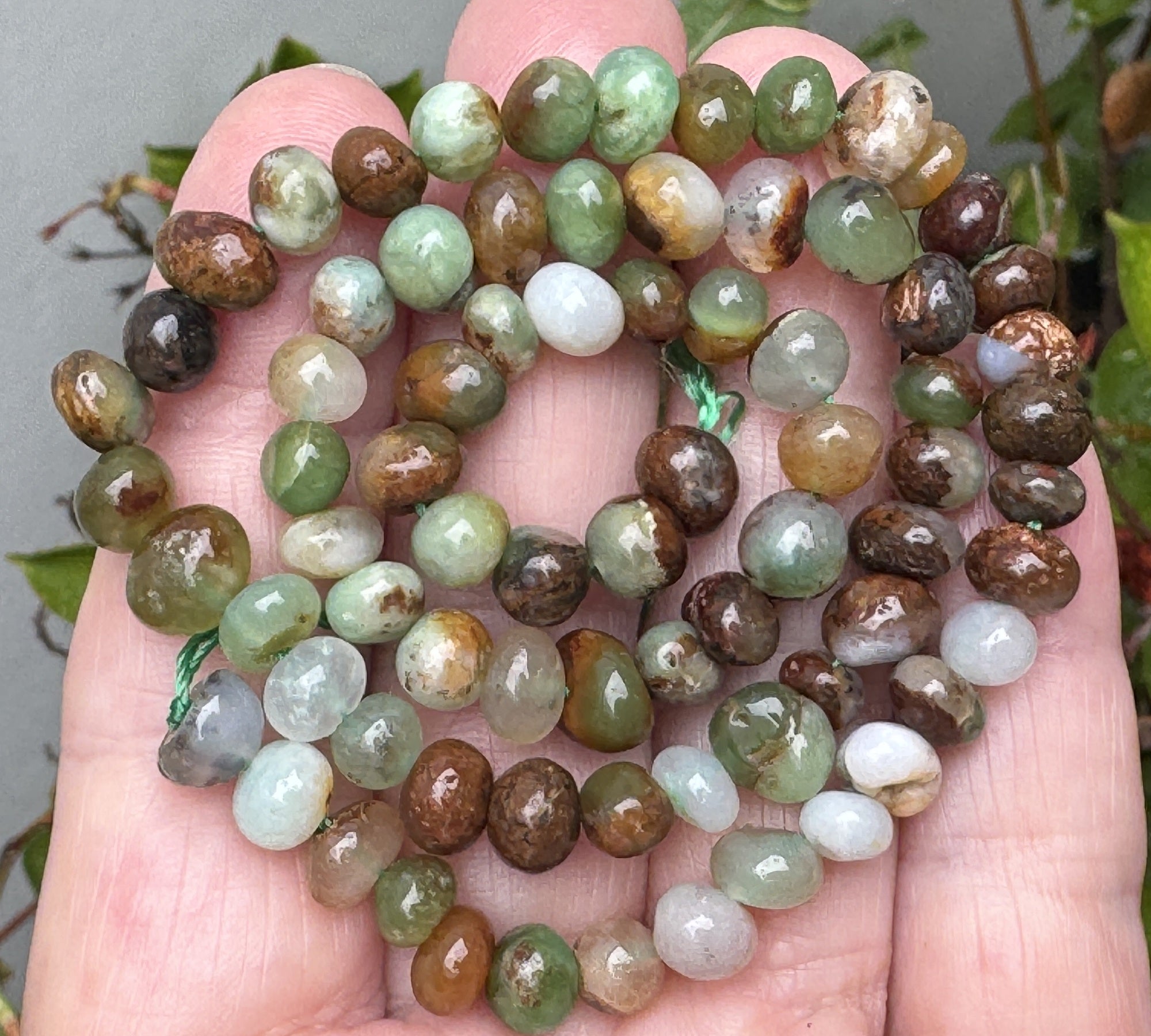 Australian Chrysoprase 8x6mm rounded freeform nuggets natural gemstone beads 15.5" strand - Oz Beads 