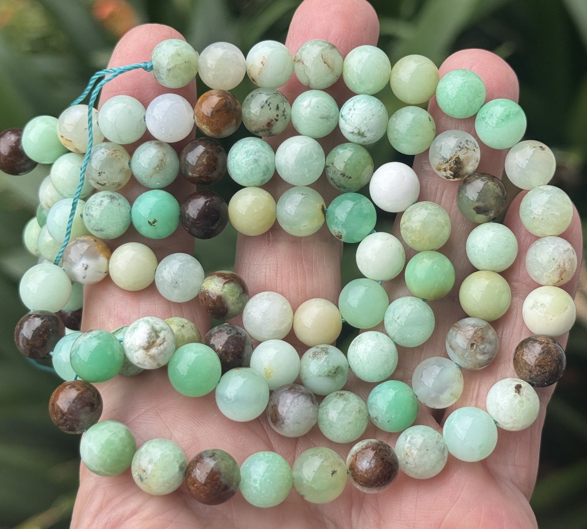 Australian Chrysoprase 8mm round natural gemstone beads 15.5" strand - Oz Beads 