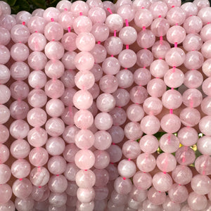 Madagascar Rose Quartz 8mm round natural gemstone beads 15.5" strand - Oz Beads 