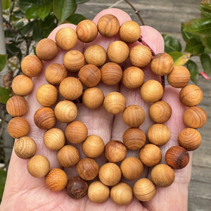 Golden Sandalwood 8mm round natural aromatic wood beads 16" strand - Oz Beads 