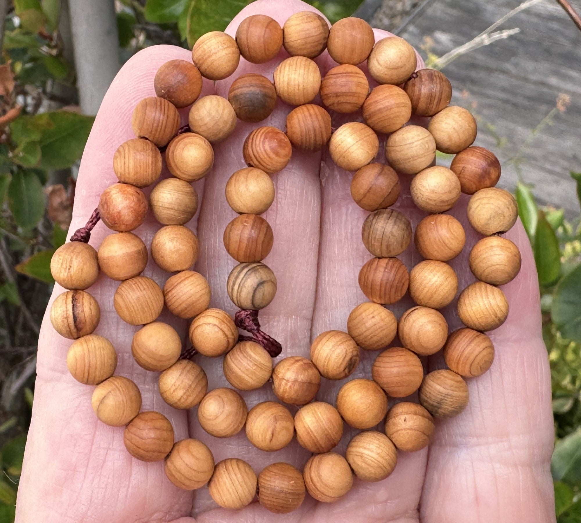 Golden Sandalwood 6mm round natural aromatic wood beads 16" strand