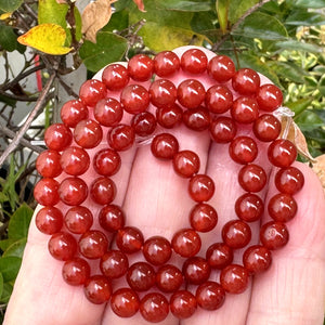Red Carnelian Agate 6mm round gemstone beads 15" strand - Oz Beads 