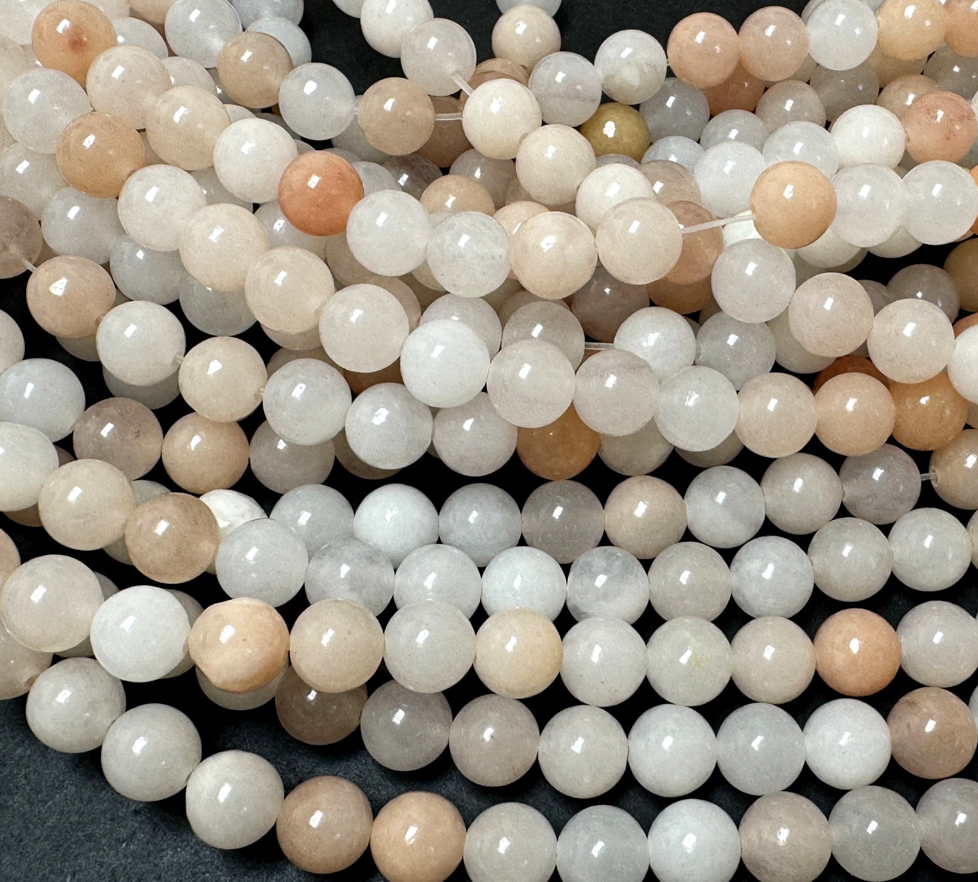 Pink Aventurine 8mm round natural gemstone beads 15" strand - Oz Beads 