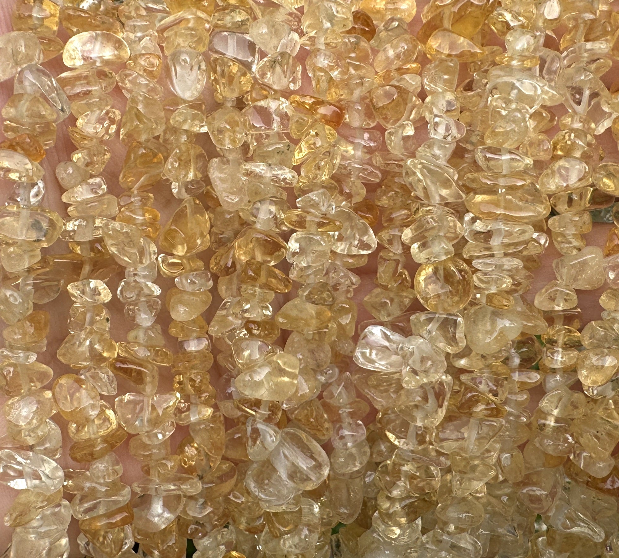 Citrine 6-9mm chip beads natural gemstone chips 32" strand