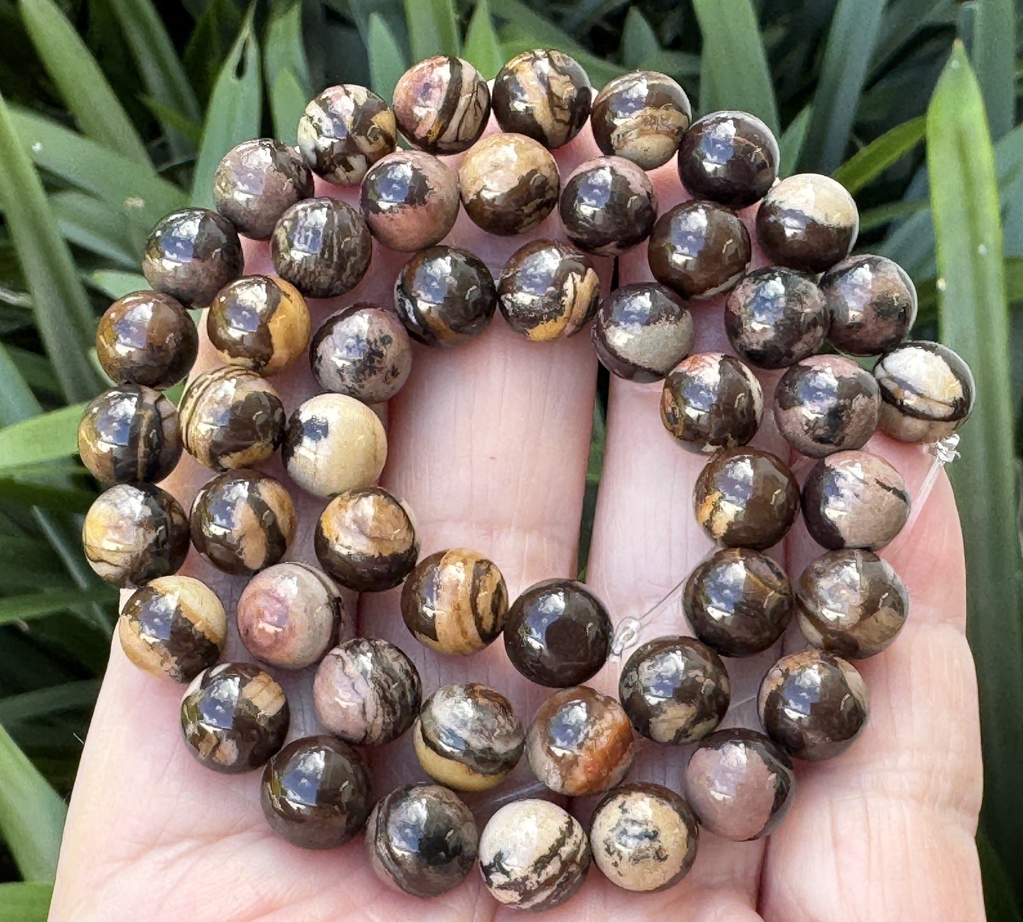 Australian Outback Jasper 8mm round gemstone beads 16" strand - Oz Beads 