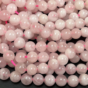 Madagascar Rose Quartz 8mm round natural gemstone beads 15.5" strand - Oz Beads 