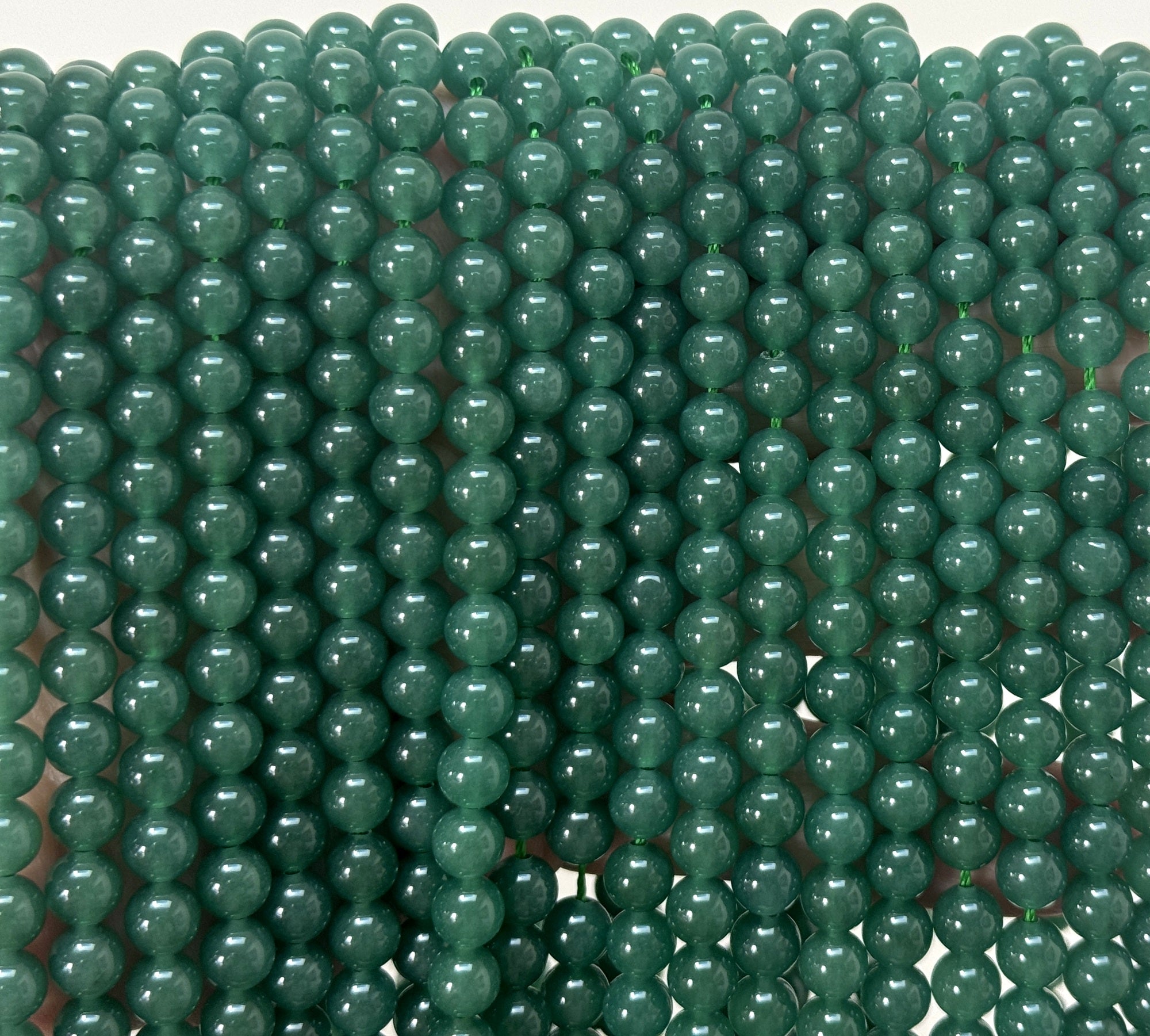 Dark Green Aventurine 6mm round natural gemstone beads 38cm strand