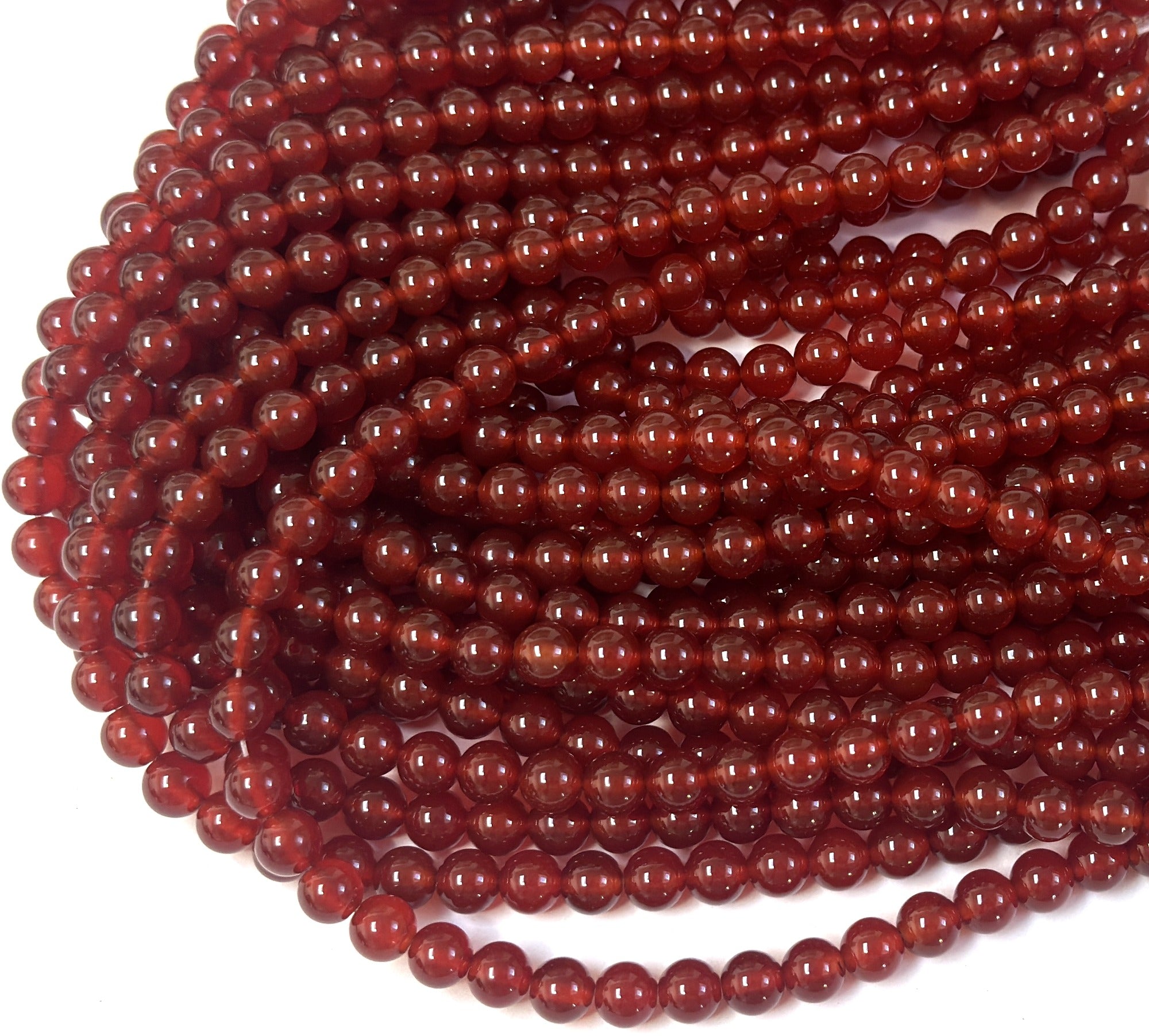 Red Carnelian Agate 7.7mm round gemstone beads 36cm strand