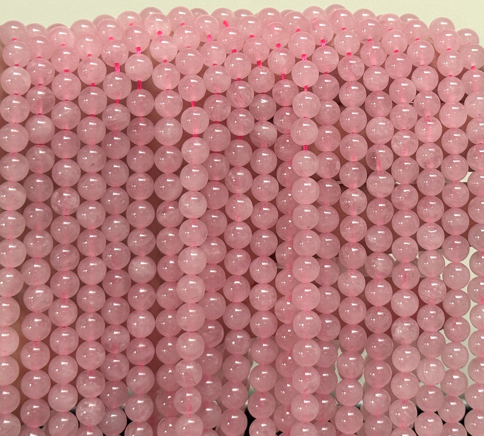 Rose Quartz 6mm round natural gemstone beads 38cm strand