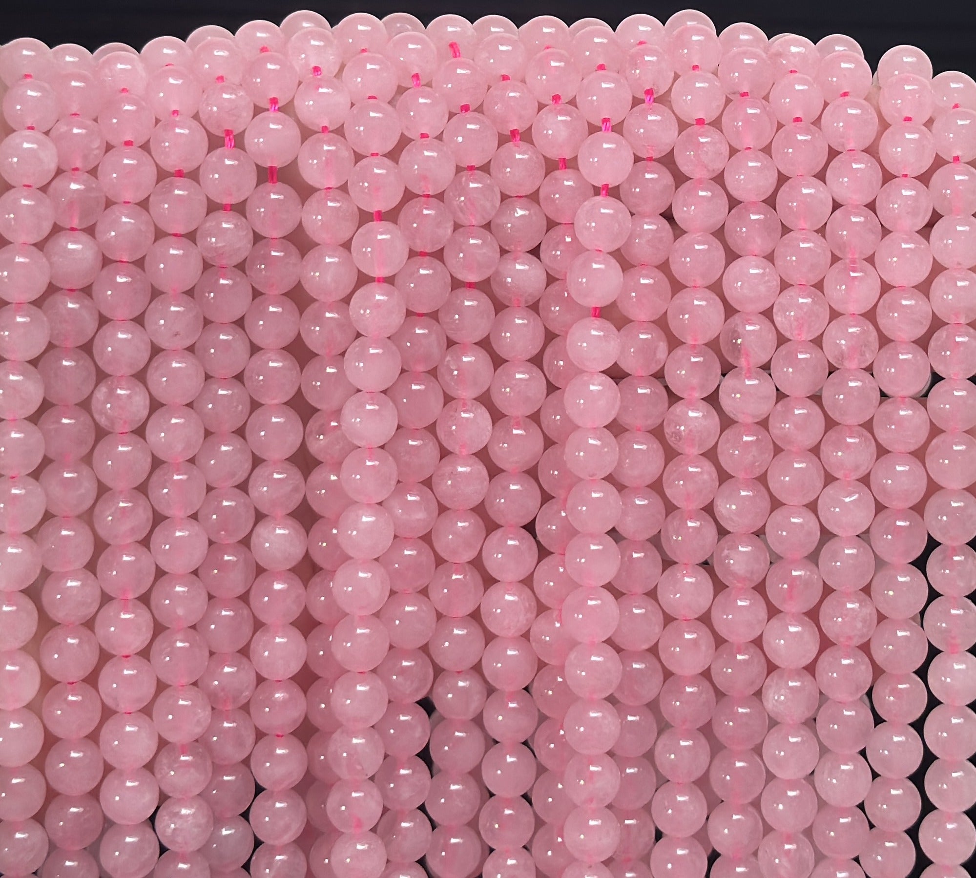 Rose Quartz 6mm round natural gemstone beads 38cm strand