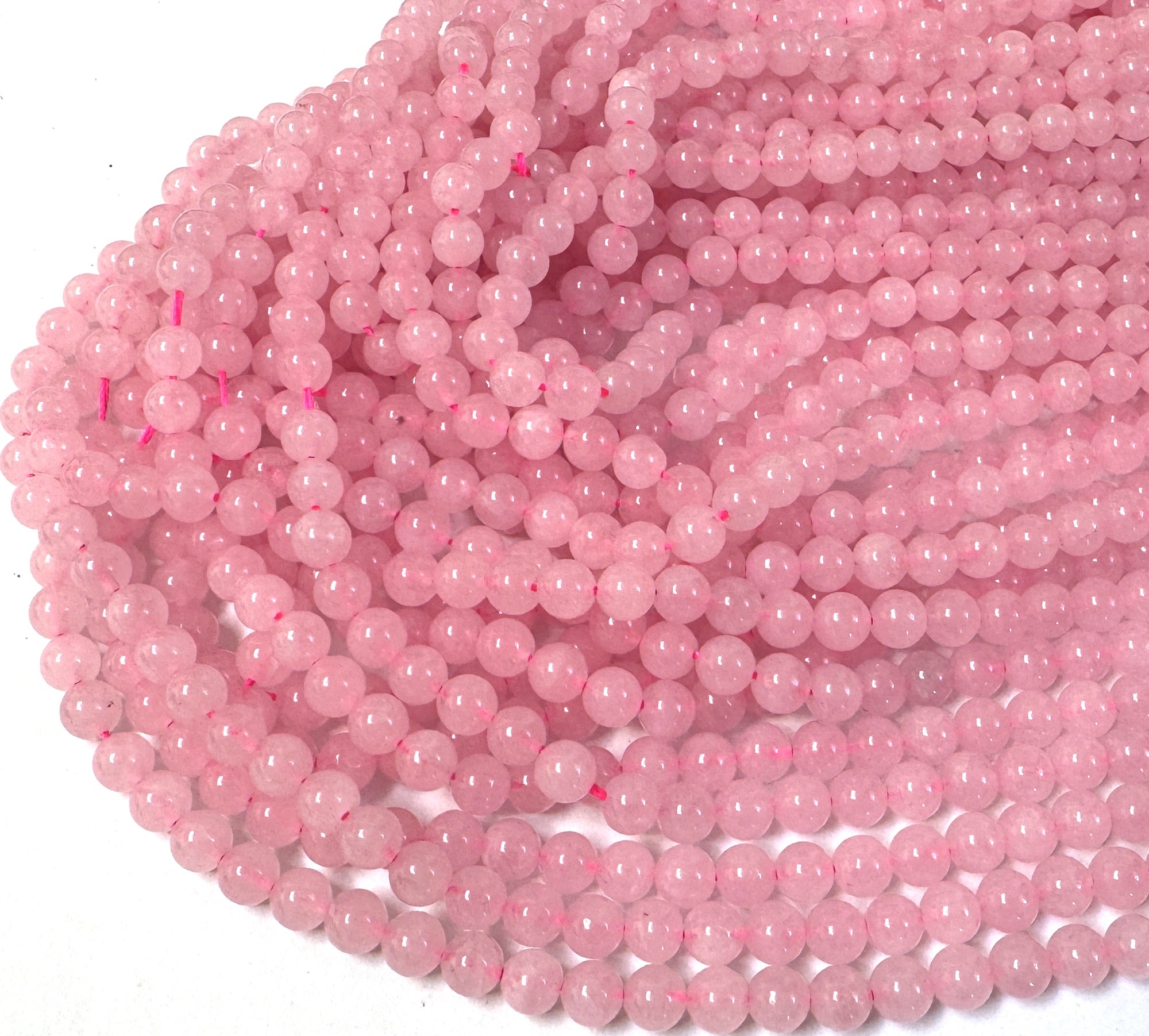 Rose Quartz 6mm round natural gemstone beads 38cm strand