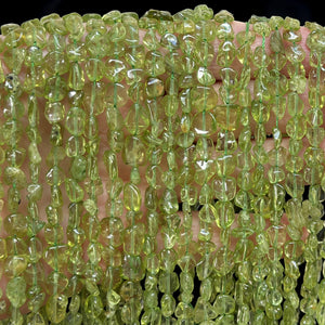 Peridot 5-8mm nuggets natural gemstone beads 40cm strand - Oz Beads 